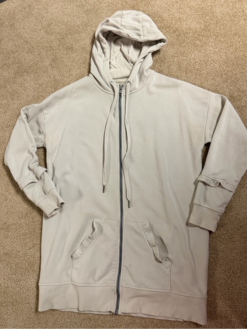 Seraphine Maternity hoodie ruffle pockets women’s medium fill zip sweatshirt
